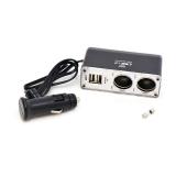 Разветвитель в прикуриватель 2 гнезда + 2 USB