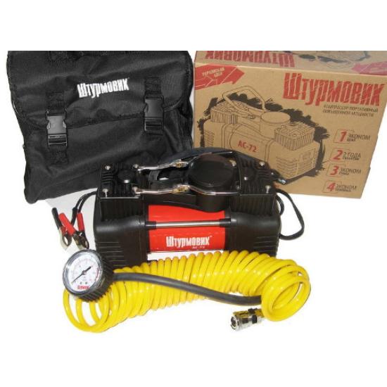 Компрессор "Штурмовик" (150psi/25Amp/60л./2 цил./шланг 5,0 м./клеммы) "VitОl" - 1