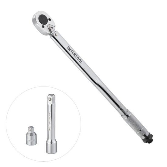 Ключ  динамометрический 1/2 переход.1/2*3, 8, удлин.125 мм. "INTERTOOL" - 1