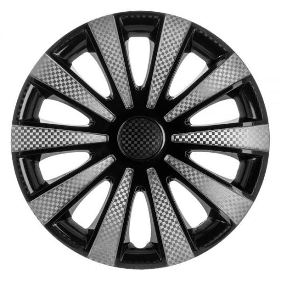 Колпаки R14 на колеса STAR Карат Super Black карбон машину, диски, авто (комплект 4 шт) - 1