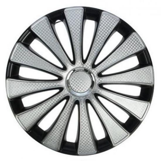 Колпаки R13 на колеса STAR GMK Super Silver карбон машину, диски, авто (комплект 4 шт) - 1