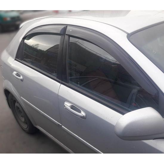 Ветровики Chevrolet Lacetti хетчбек "AZARD" (накладные/скотч) (к-т 4 шт) - 1