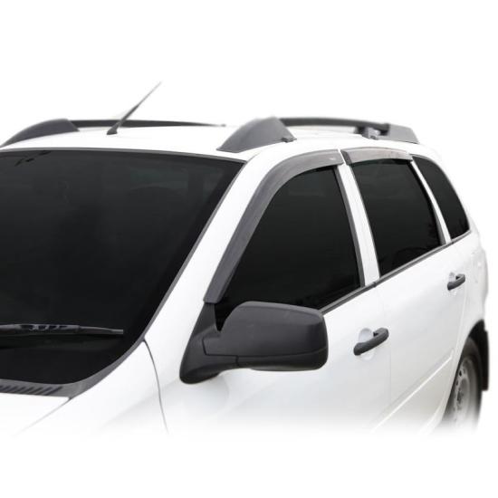 Ветровики Dacia Logan "AZARD" (накладные/скотч) (к-т 4 шт) - 1