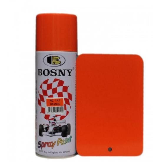 Краска акриловая Bosny №141 аэрозольная в баллончике, оранжевая RAL 2009 400 мл - 1