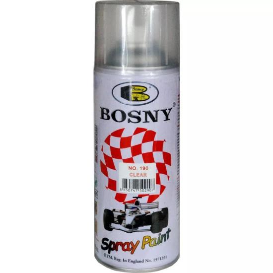 Лак акриловый Bosny №190 аэрозольный в баллончике, глянцевый прозрачный 400 мл - 1