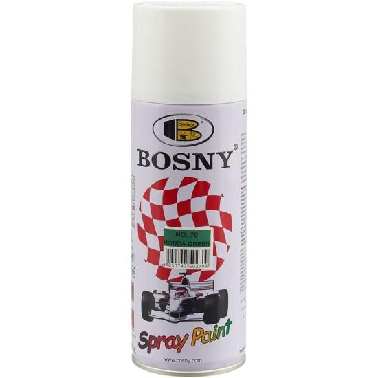 Краска акриловая Bosny №70 аэрозольная в баллончике зеленая хонда RAL 6000 400 мл - 1