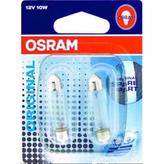 Лампа OSRAM  C10W 12V 10W (внутрисалонная) (к-т 2шт) - 1